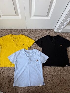 GAP Boys Short Sleeve Henley Tee in Yellow, Light Blue & Black